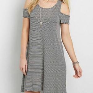 Maurices Striped Cold Shoulder Dress
